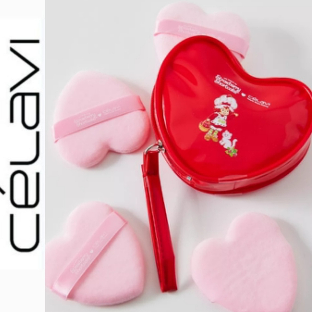 CélaVi X Strawberry Shortcake 4-PC Powder Puff Makeup Applicator Set